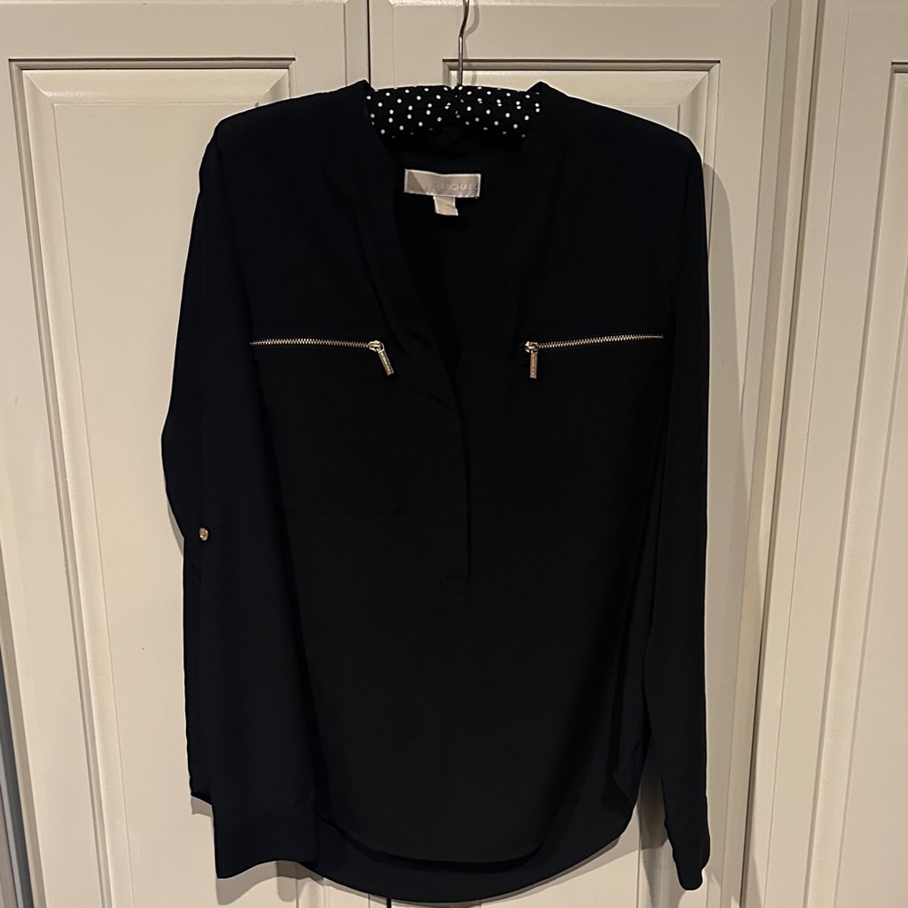 Michael Kors Black Top with Gold Accents - Picture 3 of 8